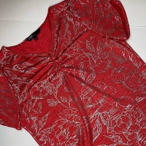 LuLaRoe Elegant sparkly red Mary top large Christmas Holiday party